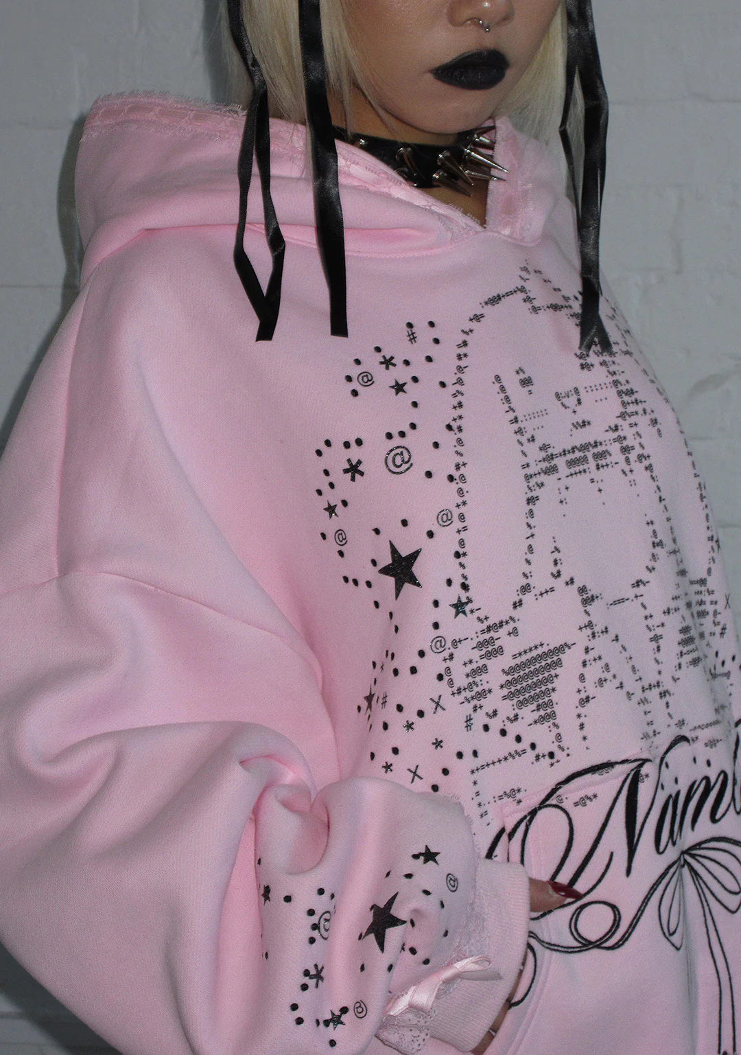 404 ERROR BUNNY HOODIE BABY PINK - Image 4