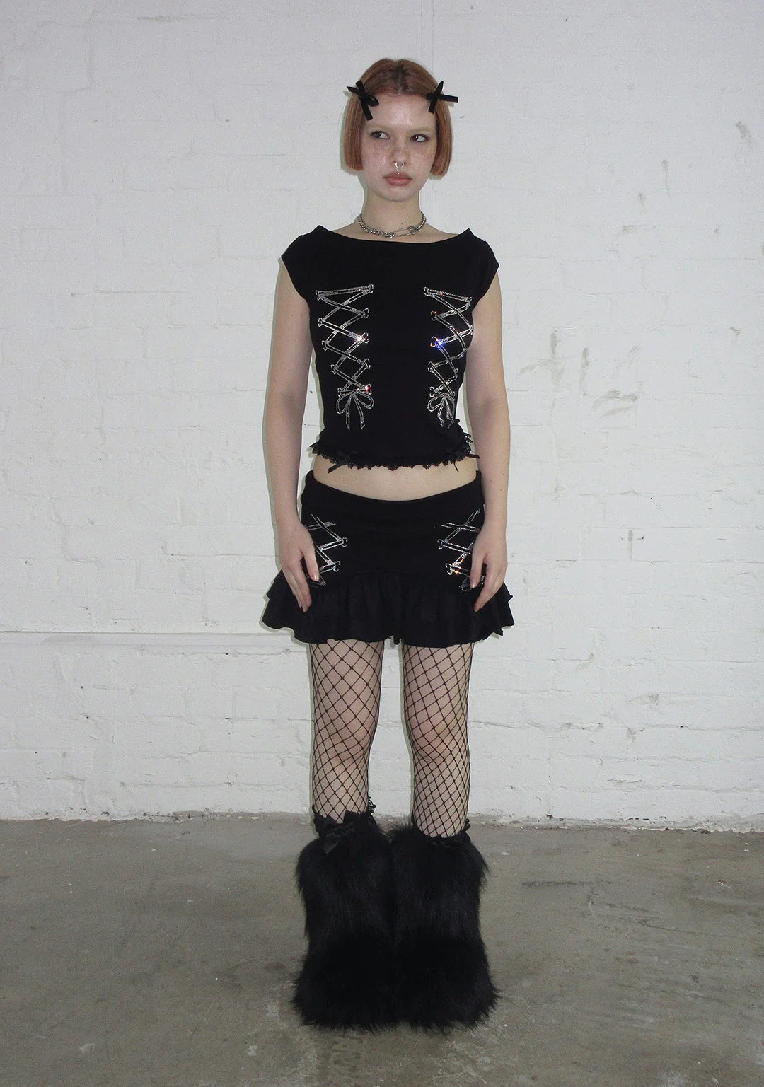 CONFESSIONS RHINESTONE MICRO SKIRT BLACK - Image 4