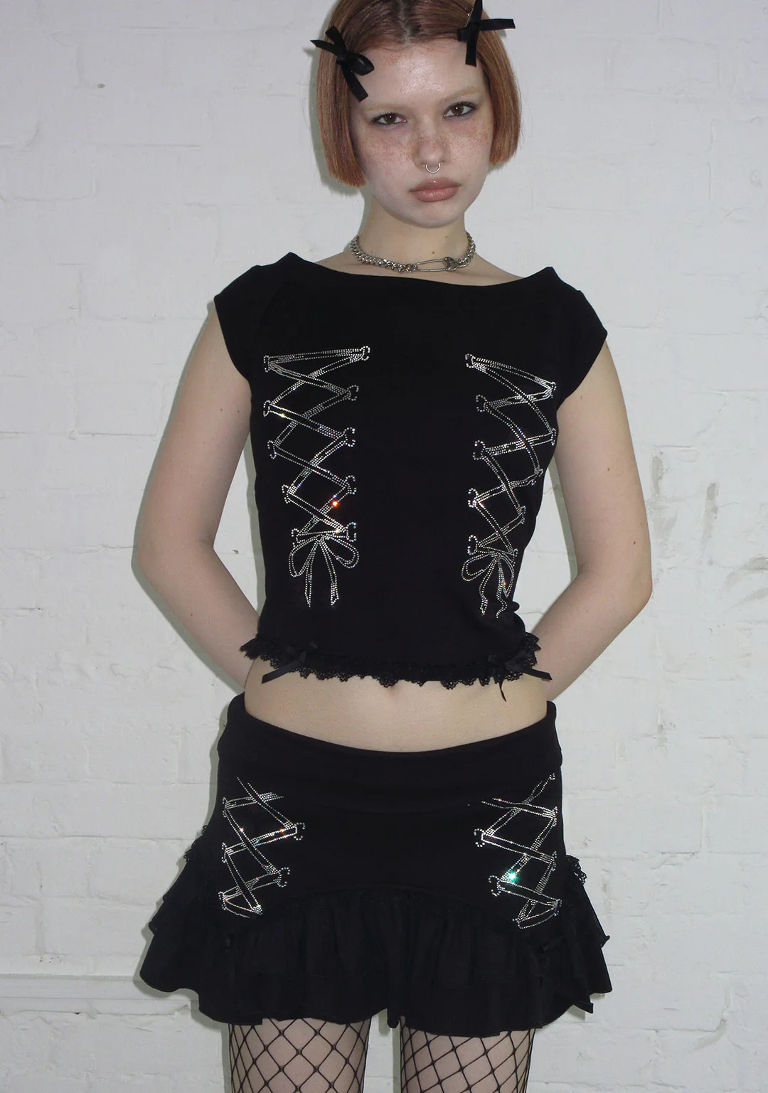 CONFESSIONS RHINESTONE MICRO SKIRT BLACK - Image 5