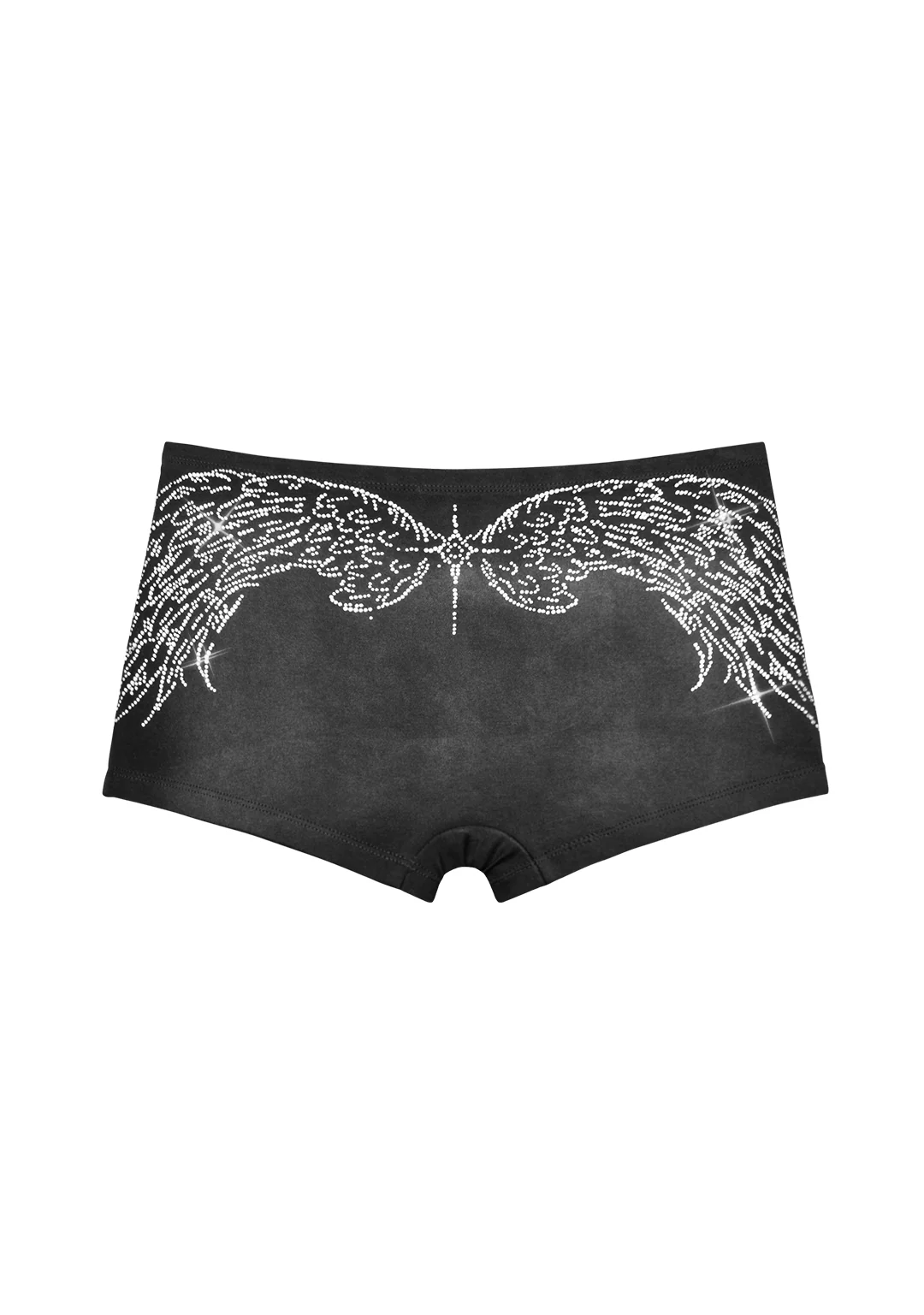 FALLEN RHINESTONE MICRO HOTPANT SHORTS WASHED BLACK