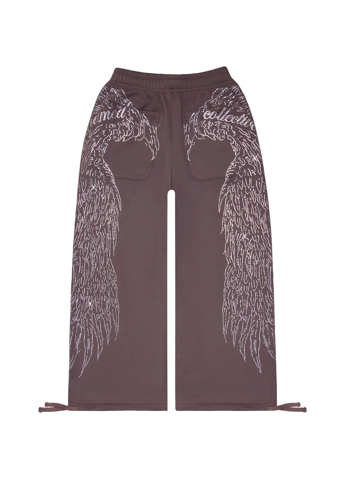 FALLEN RHINESTONE OVERSIZED SWEATPANTS BROWN