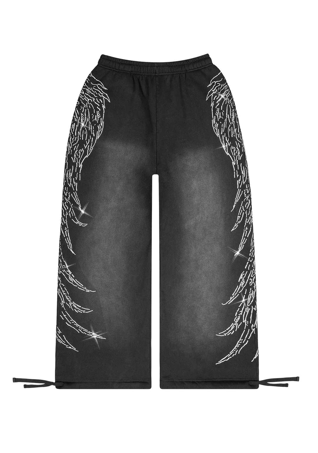 FALLEN RHINESTONE OVERSIZED SWEATPANTS WASHED BLACK - Image 7