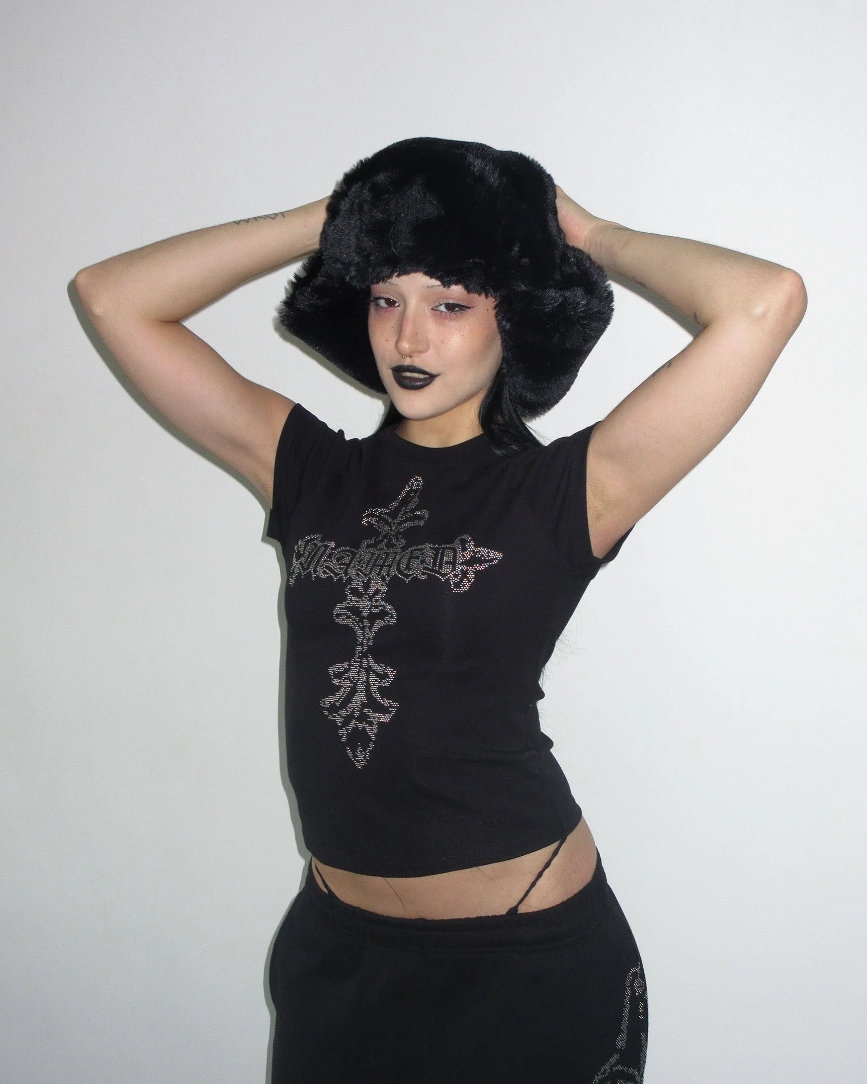 FERAL STUDDED BABY TEE BLACK - Image 4