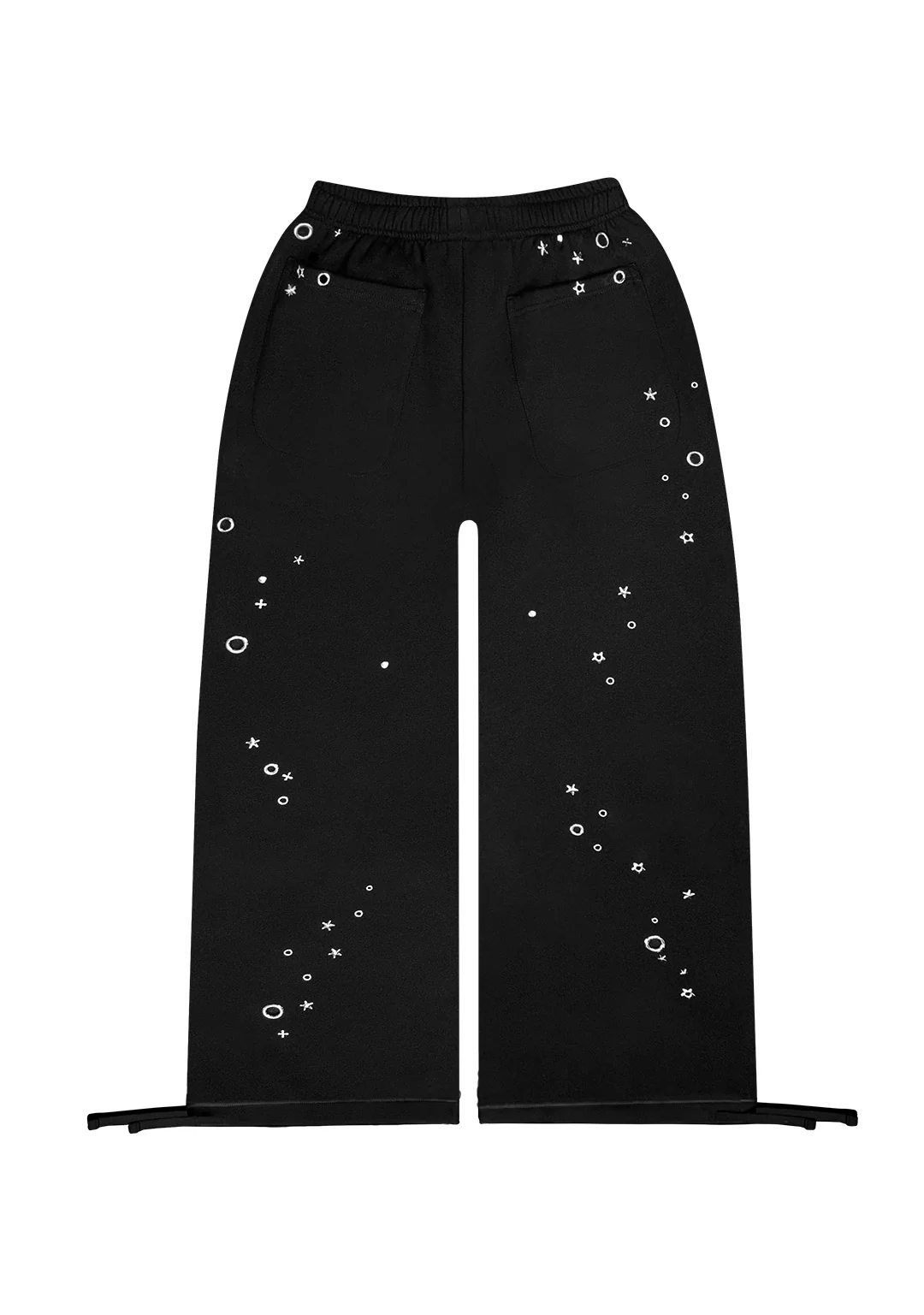 GLITCH EYELET OVERSIZED SWEATPANTS BLACK - Image 6