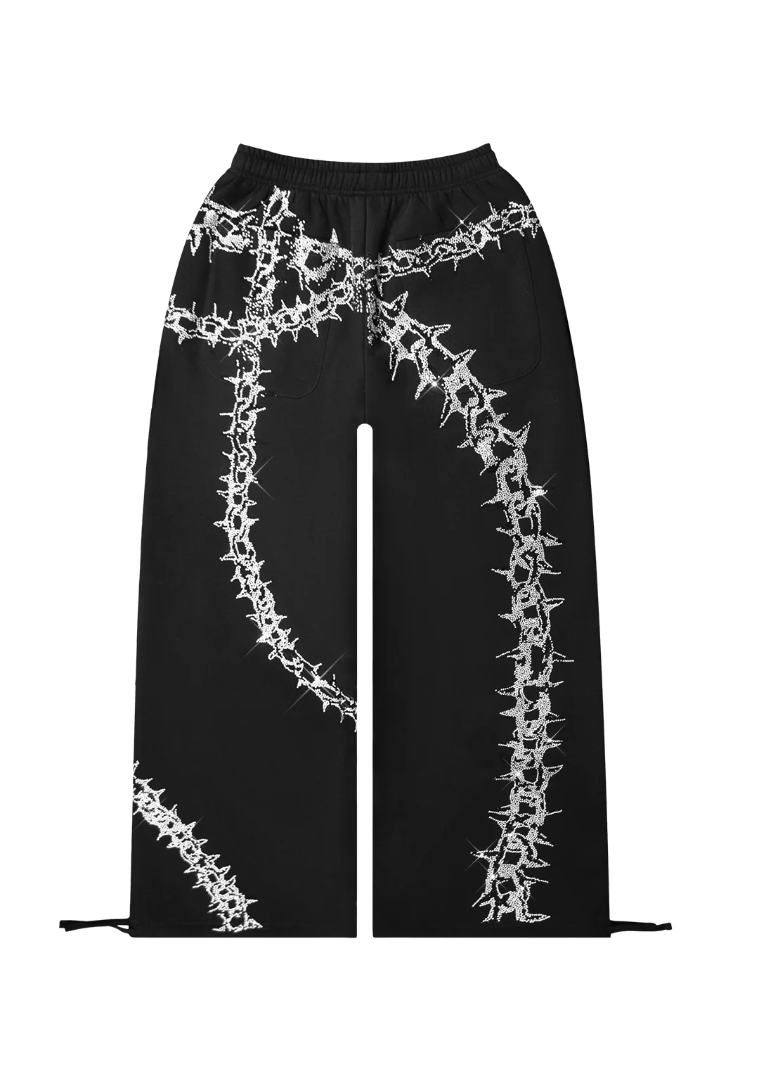 OMEN RHINESTONE OVERSIZED SWEATPANTS BLACK - Image 8