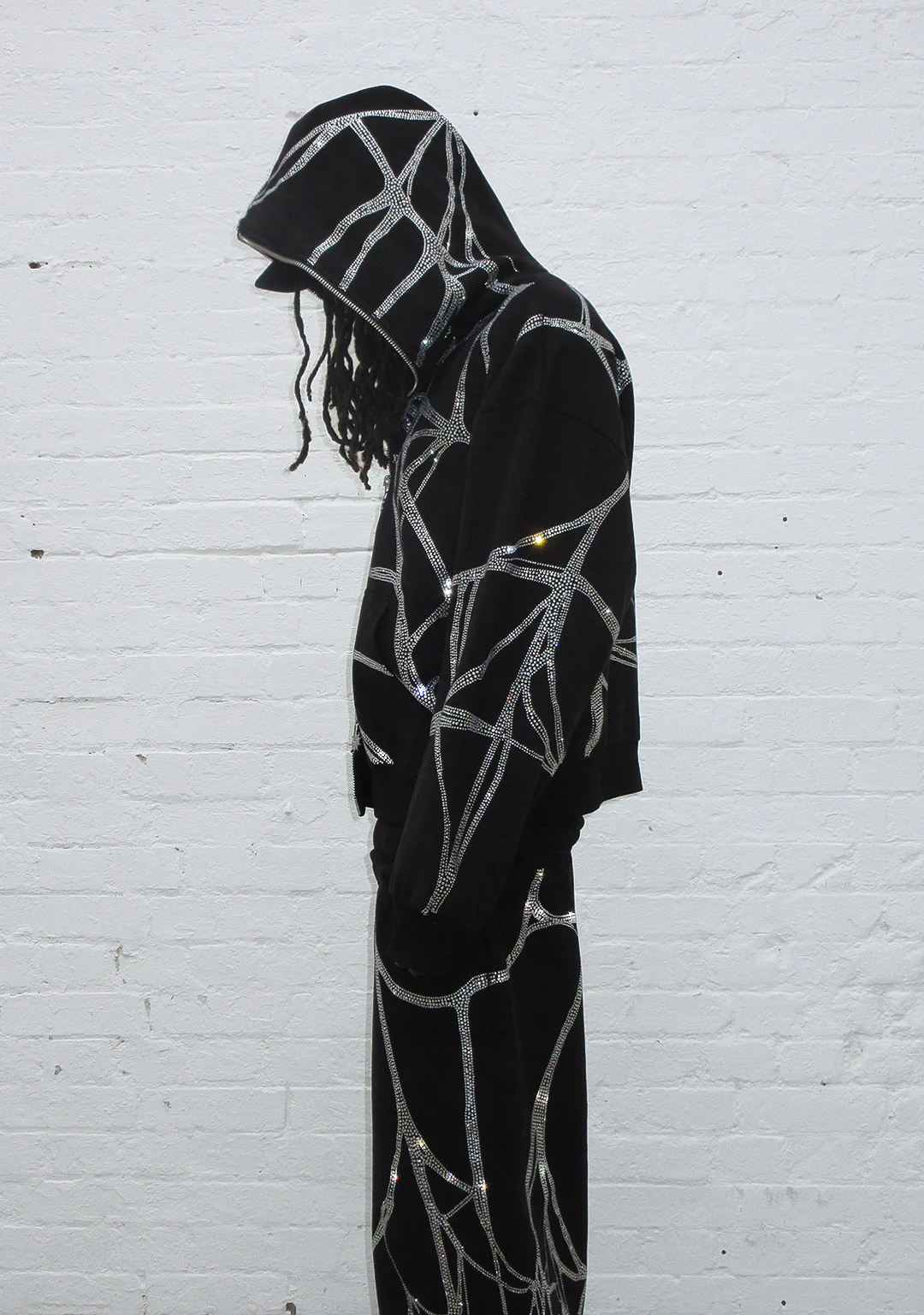 POISON RHINESTONE OVERSIZED SWEATPANTS BLACK - Image 3