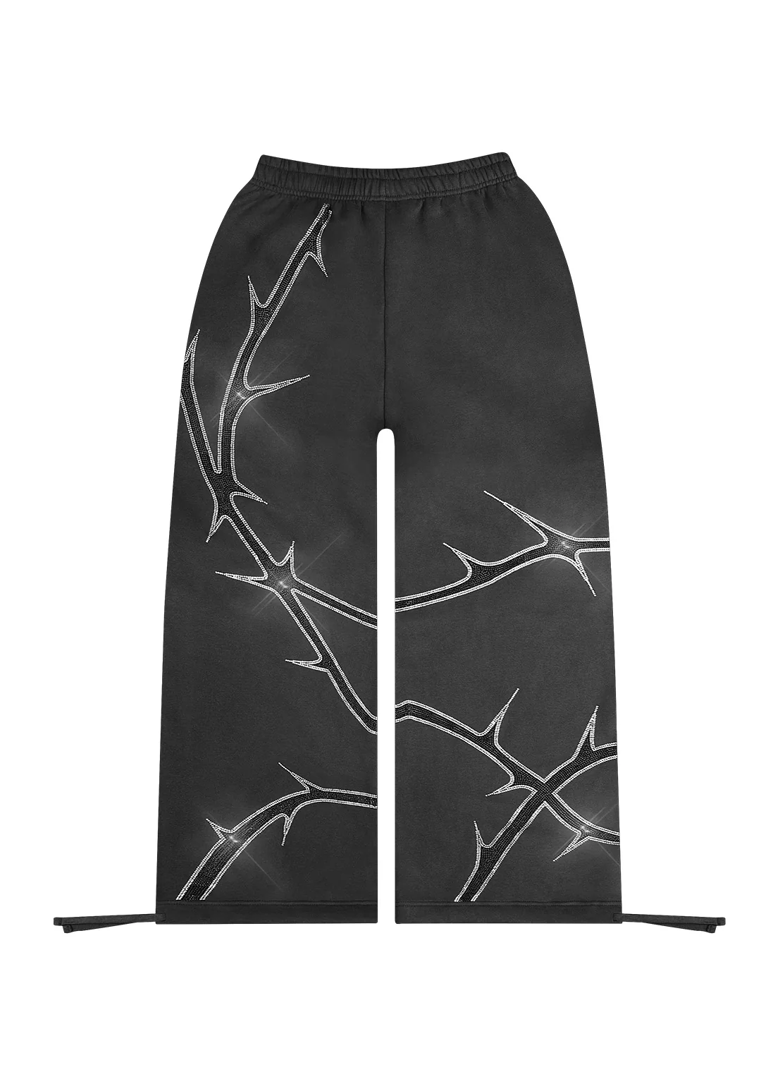 THORN RHINESTONE SWEATPANTS CHARCOAL - Image 6